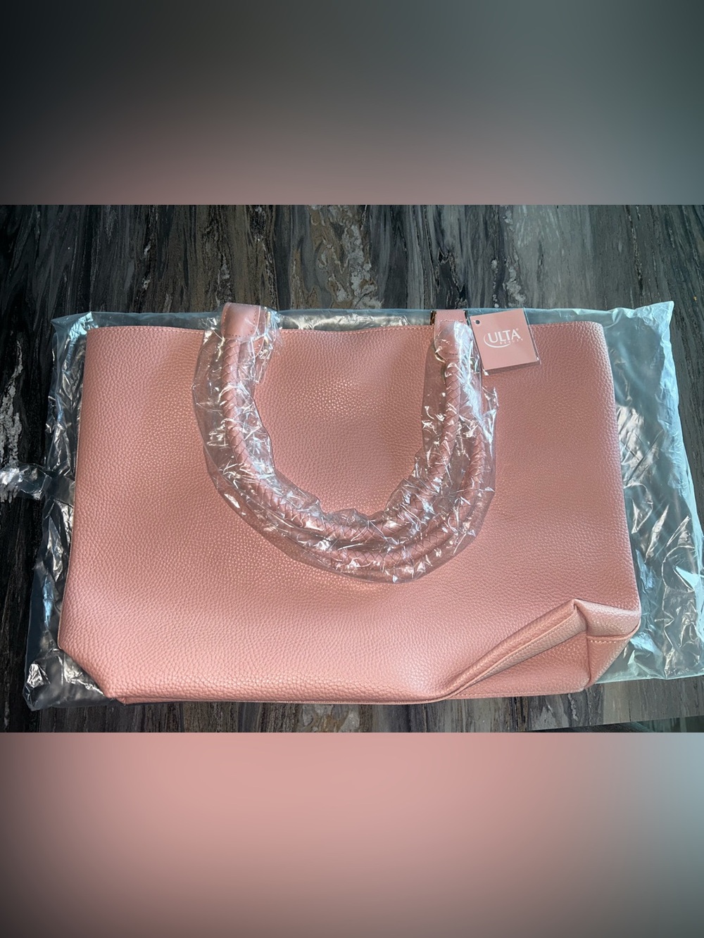 Ulta Beauty Pink Tote Bag with Braided Handles NWT